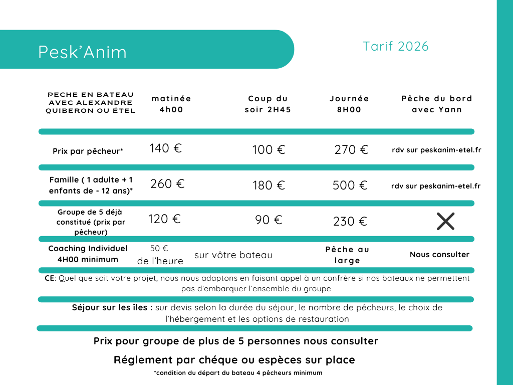 tarif peche peskanim